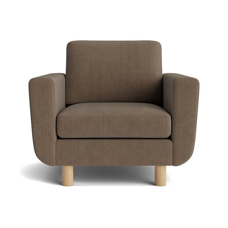 Haven Sessel Ontario Braun gerippt moderner Polstersessel mit 86cm Breite für hohen Sitzkomfort und gemütliche Stunden im Wohnzimmer Design