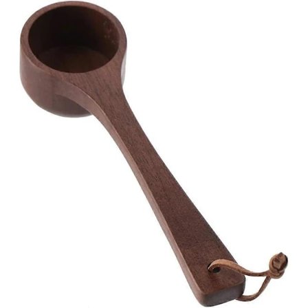Kaffeskje i valnøtttre med langt håndtak, kaffemål for kaffebønner, hele bønner, malte bønner eller te