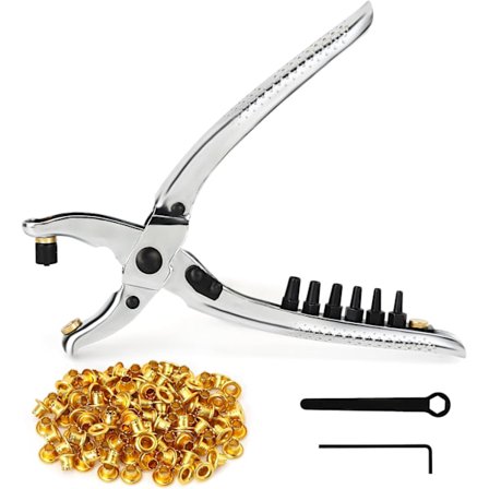 1 stk Øyebørste Tang med 100 Øyebøster - Lærrem Tang