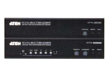 ATEN KVM Extender USB CE775 Dual VGA, RS-232, Audio, Deskew, 300m