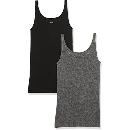 Slim-fit linne med smala axelband för dam, 2-pack