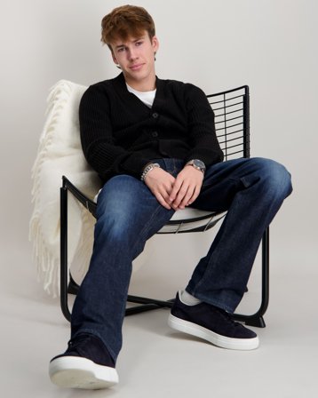 Jack & Jones JJCONNOR KNIT V-NECK CARDIGAN Noir Pulls Garçon - Kids Brand Store