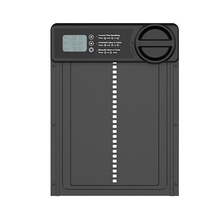 Hönslucka med timer och ljussensor