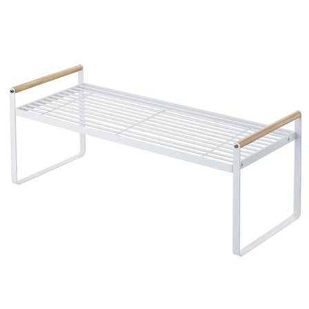 Skap Lagring Hylle Stativ Lagdelt Lagring Enkel å Installere Multifunksjon Disk Organizer Hylle for Sesongbolle Liten Hvit