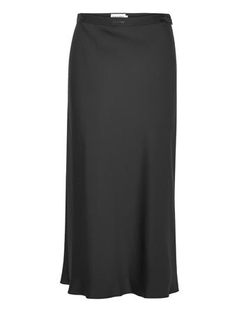 Recycled Cdc Bias Cut Midi Skirt Knelangt Skjørt Svart Calvin Klein