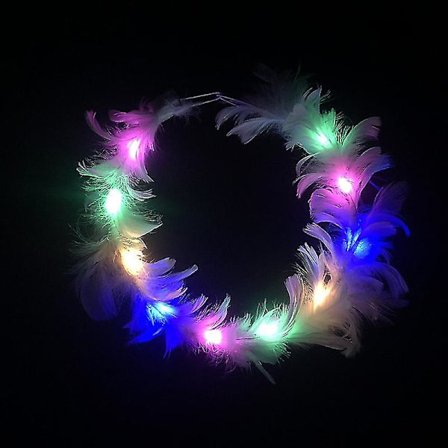 Fairy Girlang med LED-blinkande Ängelgirlang Huvudbonad Blommig Bröllop, Kul, Festgirlang Huvudbonad