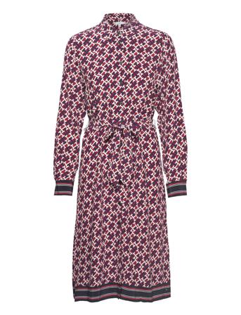 Vis Monogram Midi Shirt Dress Ls Dresses Shirt Dresses Monivärinen/Kuvioitu Tommy Hilfiger