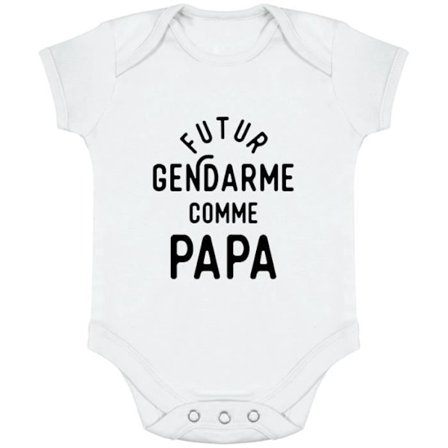 baby body | Present tryckt i Frankrike | 100% bomull | Framtida polis som pappa