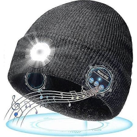 Presenter för män kvinnor Bluetooth-mössa med LED-lampa, Secret Santa-present till mannen som har allt, prylar för män, gif