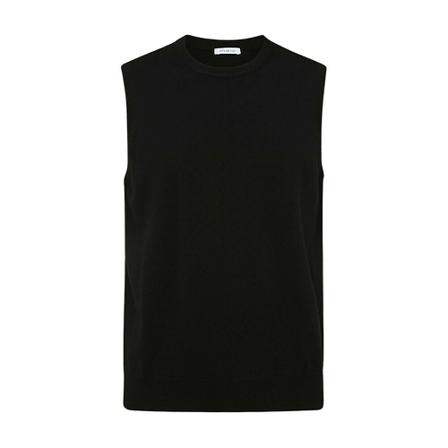 Malo Sleeveless Strik Sort, Herre Slipover