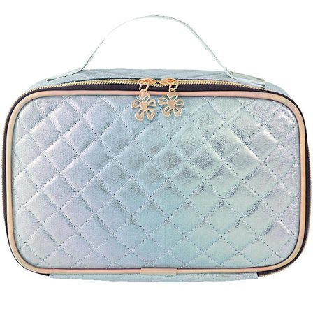 Bärbar Pu Diamant Kosmetisk Väska Med En Magisk Färg Laser Design, Perfekt För Resor Och Förvaring.