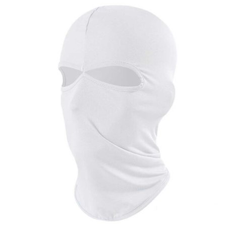 Tunn Vit Balaclava Skidmask Rånarluva 2 Hål