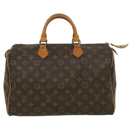 Louis Vuitton Vintage, Pre-owned Speedy 35 Monogram Handbag Bruin, Dames, Maat:ONE Size,leather