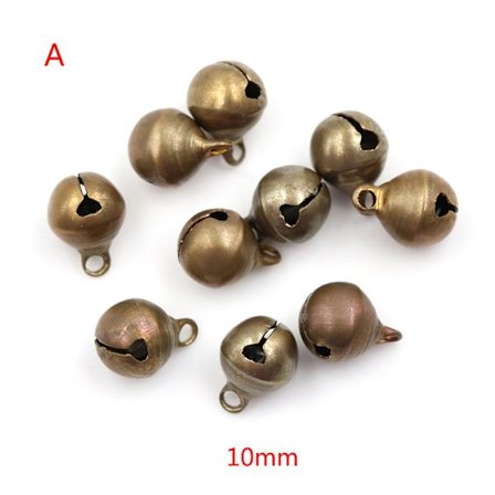 10 Bronse Metal Jingle bell Loose Beads Festival Party Christmas