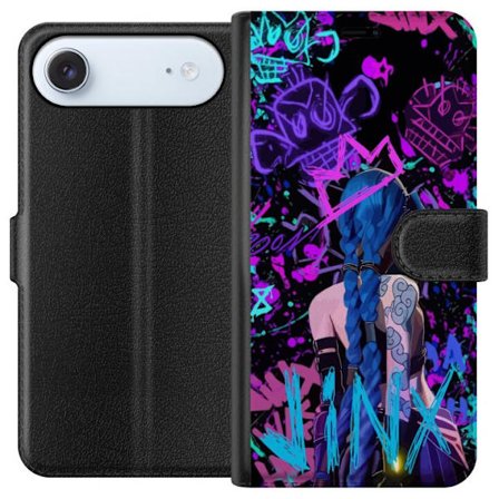 Yhteensopiva Lompakkokotelo Apple Apple iPhone 17 Air Värikäs graffitipiirustus, jossa on sinipäinen hahmo urbaanissa katutaidetyylissä