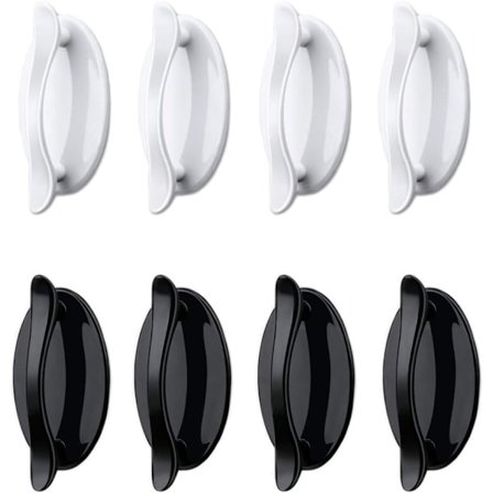 8 Stykker Selvklæbende Håndtag Øjeblikkelig Dør Armlæn Stærk Selvklæbende Håndtag til Køleskab Skab Dør Skuffe, 2 Farver