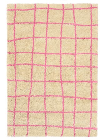 Flossteppe Grid - Beige/Rosa 160X230