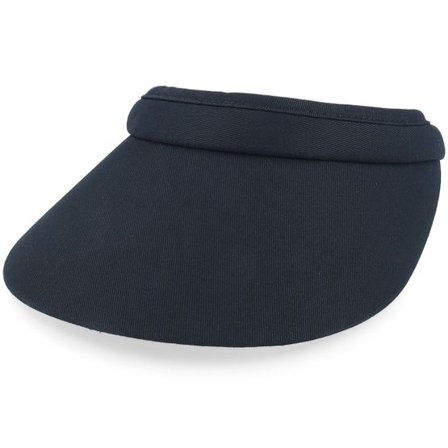 Seeberger - Svart visor Keps - Cotton Fabric Black Visor @ Hatstore