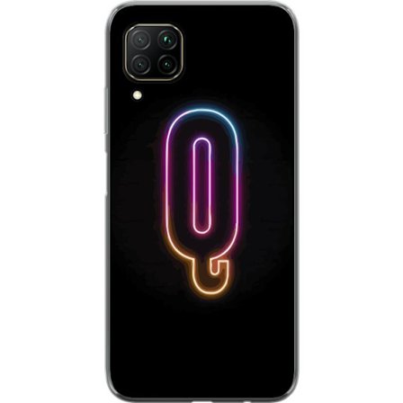 Kompatibelt Mobildeksel til Huawei Huawei P40 lite Minimalistisk neonbokstav Q i skinnende farger mot mørk bakgrunn