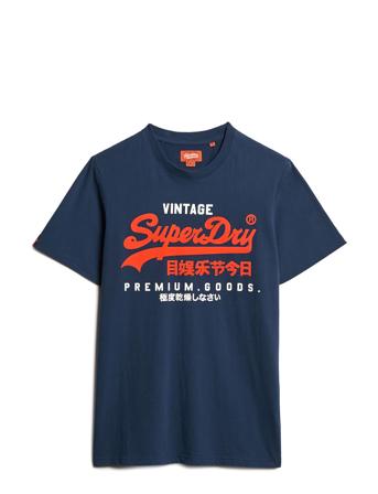 Duo Vintage Logo T Shirt Navy Superdry