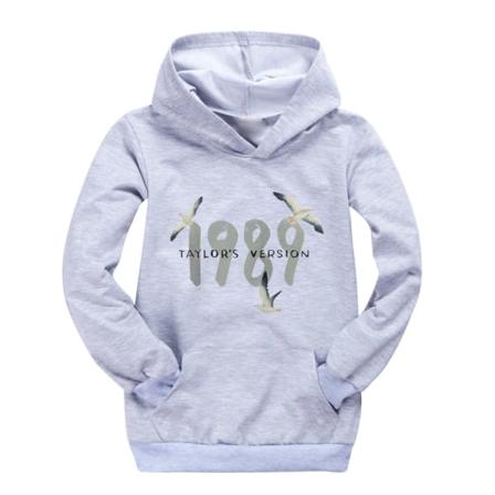Barn Pojkar Flickor 1989 Taylor Tryck Sweatshirt Hoodies Lös Pullover Jumper Toppar Grey 160cm