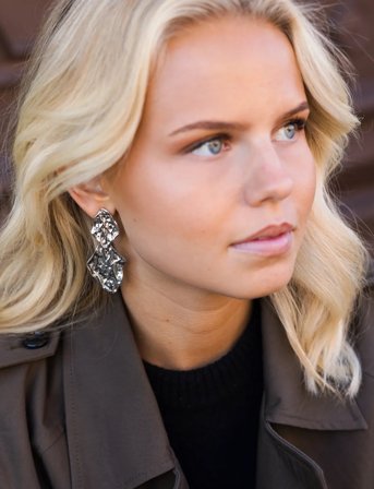 By Jolima Como Large Earring - Silver - ONE SIZE
