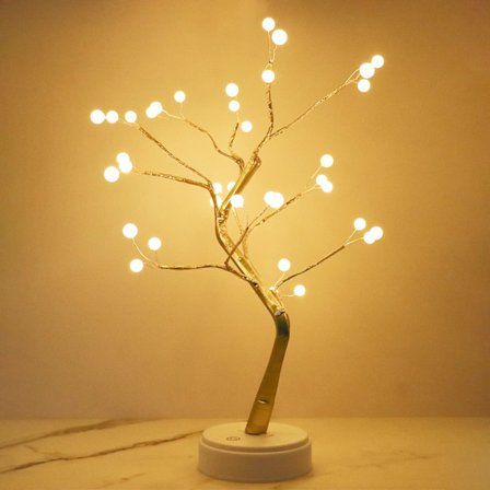 LED-trelys Varmhvit USB Bonsai-trelys Justerbare grener Batteridrevet Dekorativt tre Belysning Små trelys (36 Lampeperler)