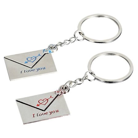 1 Par Nyckelringsset för Par, Kuvertformad, Graverad, Kärleksgåva, Flickvän, Alla Hjärtans Dag