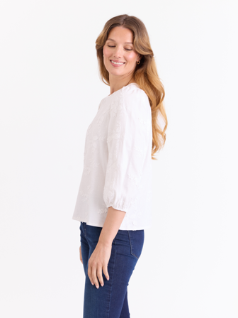 MATCH - Florence topp - Marie Philippe - Str. M - Dame - Topper & T-skjorter - Hvit - 100% bomull