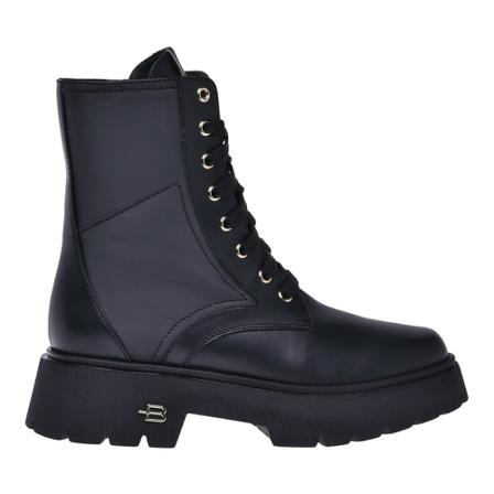 Baldinini, Combat boots in czarny calfskin Czarny, Kobieta, Rozmiar: 36 1/2 EU