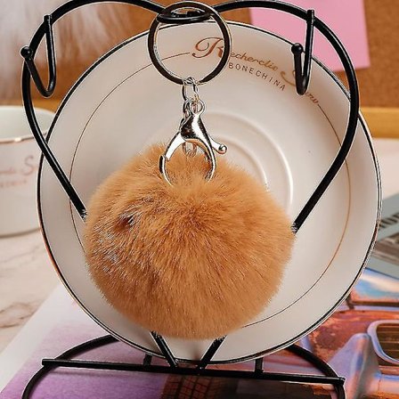 Cross Border Hot Sälja Ull Ball Nyckelring Imitation Rex Rabbit Ull Ball Nyckelkedja Ull Ball Key Accessoarer Väska hänge - spot försäljning