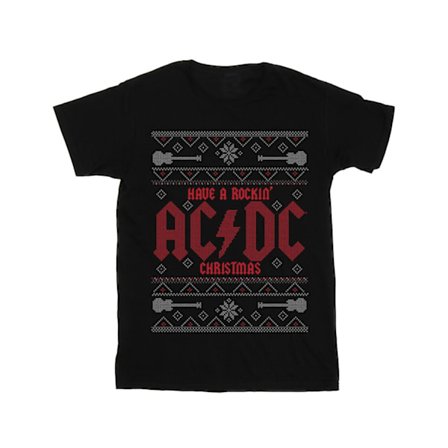 ACDC Dam/Damer Ha En Rockin Jul Bomull Boyfriend T-S