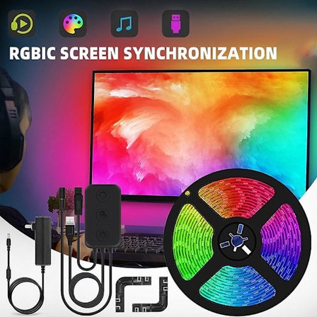 LED-lysstripe RGBIC Smart PC-skjermsynkronisering