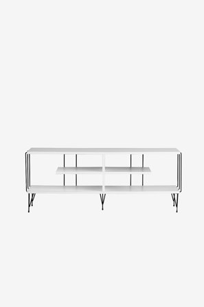 Hanah Home - Tv-bänk Eze - Mörkgrå - Vit - TV-bänkar & mediabänkar - Från Homeroom