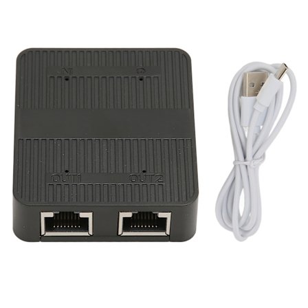 Ethernet Splitter RJ45 1 till 2 Port 1000Mbps USB C Driven LAN Adapter för Switch TV PC Stabil Signal med USB-kabel