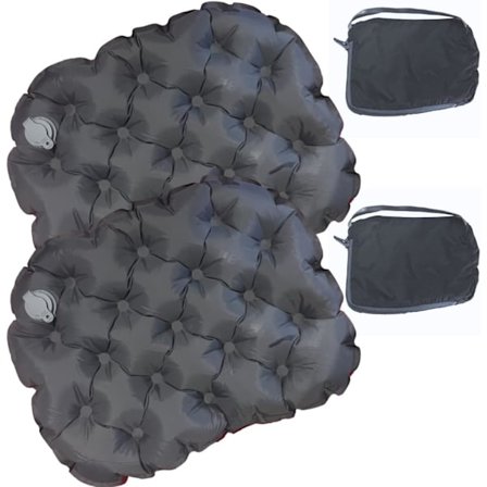 Puhallettava kannettava tyyny (harmaa), ulkoiluun, retkeilyyn, stadionistuimiin, matkustamiseen, venetyyny. Sopii minne tahansa, helppo