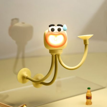 LED-sengelampe, udskiftelige designs, sjov natlampe, med sugekop, blødt lys, gør-det-selv-design, mini-natlampe.