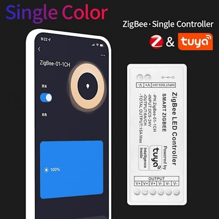 Tuya Zigbee 3.0 Smart LED-stripe-kontroller DC5-24V RGB+CCT RGBW RGB CCT Enkeltfarget dimmer Støtte Smart Life APP Stemmestyring