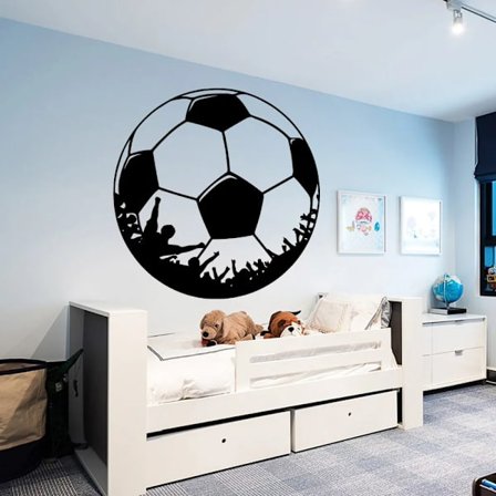 Fashion Football Wall Stickers Soccer Vinyl Decals For Kids Rooms Wallpaper Home Decor muursticker voetbal