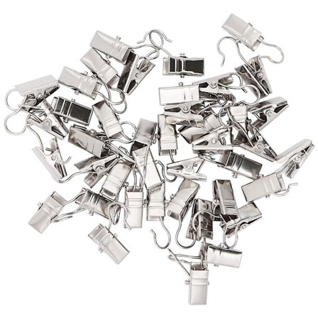 100 stk Gardin Klips Hængende Klemmer Hængere Tagrende Hæk til Partystrenglys Udendørs Trådholder
