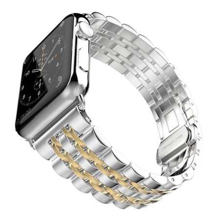 Apple Watch 42/44/46/49mm Klockarmband Rostfritt Stål - Silver/Guld