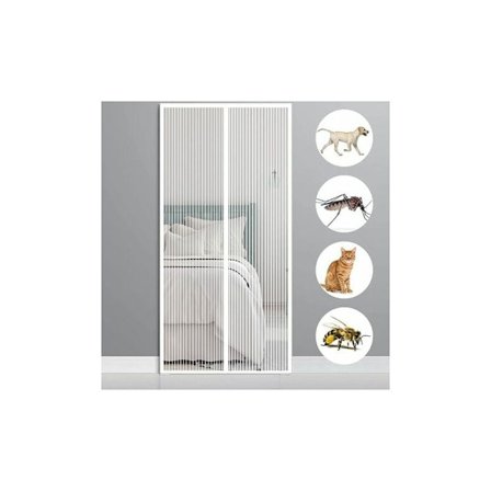 Magnetisk gardin til 150x220cm(59x87inch) Fluenet Dør Myggenet til Gange, Døre til Indendørs/Terrasse Hoveddør, Hvid