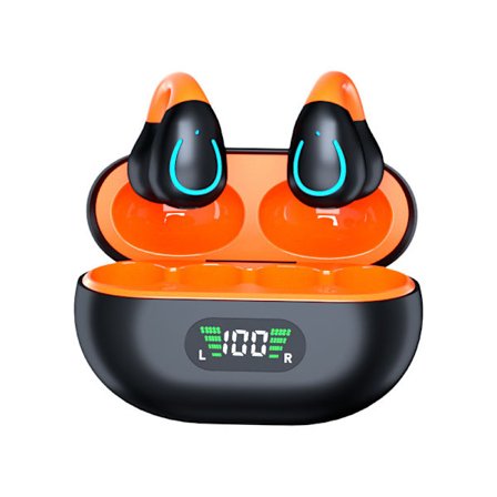 Benledande hörlurar Trådlösa öronsnäckor Bluetooth 5.3 Clip On EarBuds med LED-display Laddningsfodral 60 timmars speltid Hörlurar IPX7 Vattentäta