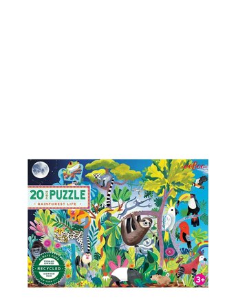 Eeboo Puzzle 20 Pcs - Rainforest Life - Multi/patterned - ONE SIZE