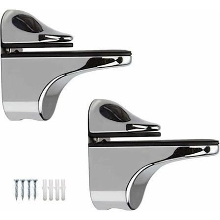 2-delt justerbar glashyldebeslag, understøtning til træ-/glashylder med en tykkelse på 5 til 22 mm