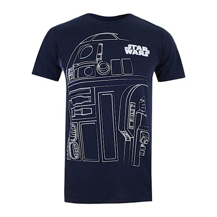 Star Wars Pojkars R2-D2 Kontur T-shirt 5-6 År Marinblå