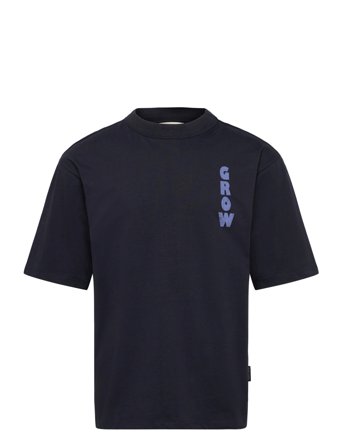 Casual Friday Cftue Relaxed Tee With Prints - Navy - L