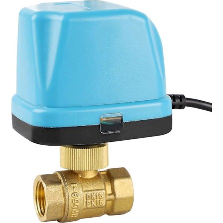 2-vägs motoriserad kulventil DN15 1/2" AC 220V motoriserad magnetventil, mässingsventil, blå