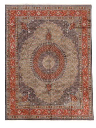 Orientalisk Moud Matta 297X397 Brun/Mörkröd Stor Ull, Persien