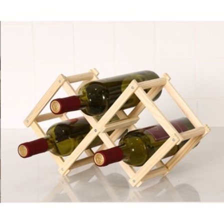 Trävinställ kreativt vinställ i tallträ hopfällbart vinställ prydnader multiflaska prydnader 2 st tre flaskor
